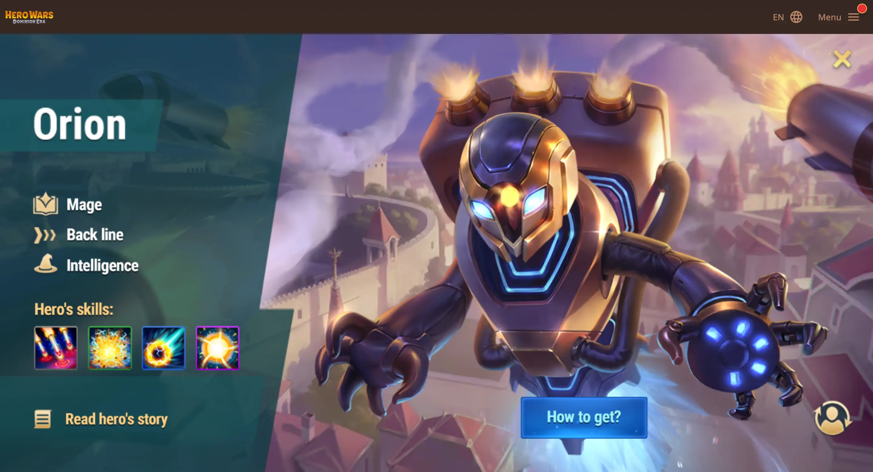 Epic Hero Orion from Hero Wars