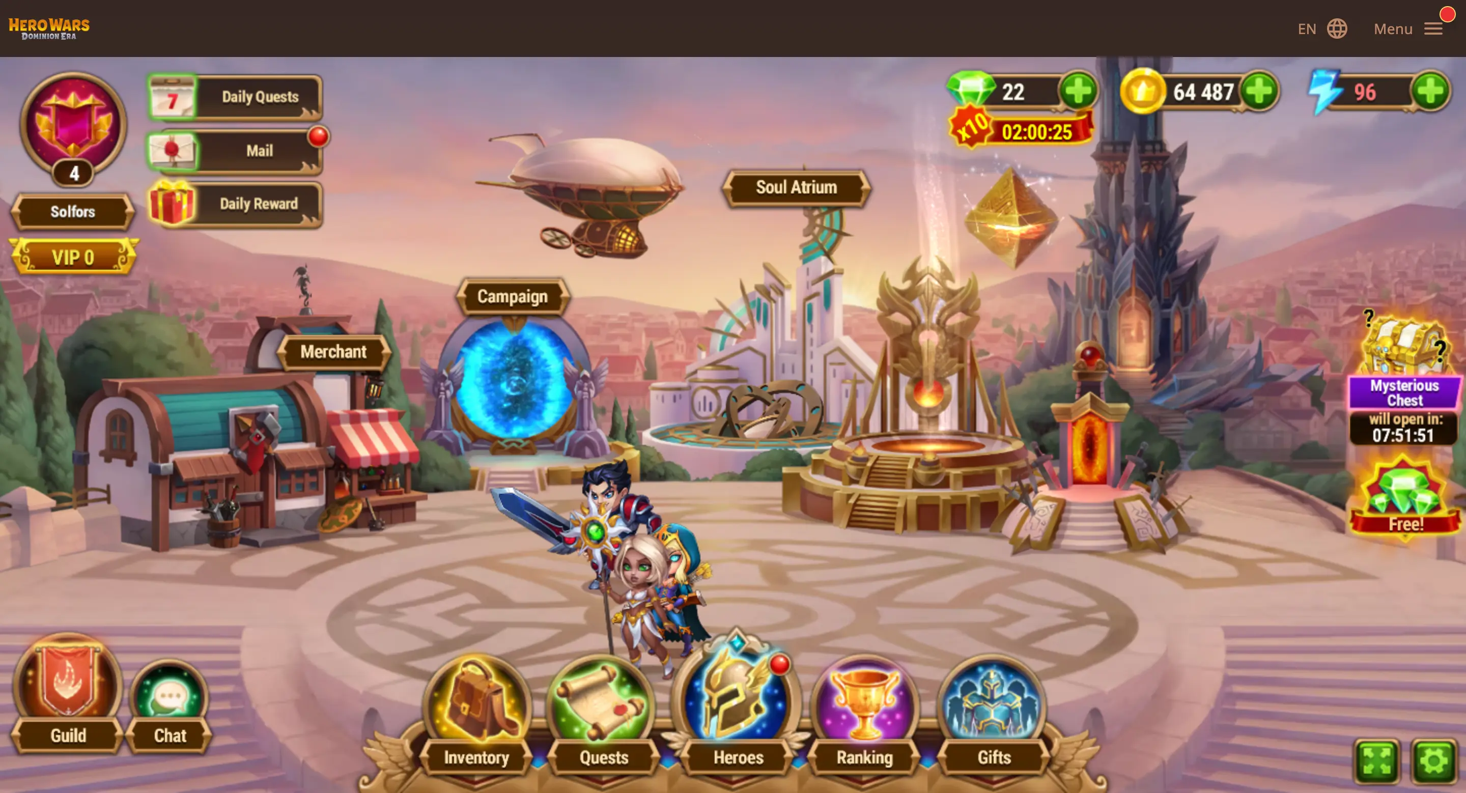 Step 4: Click Mail button in left top corner to see rewards