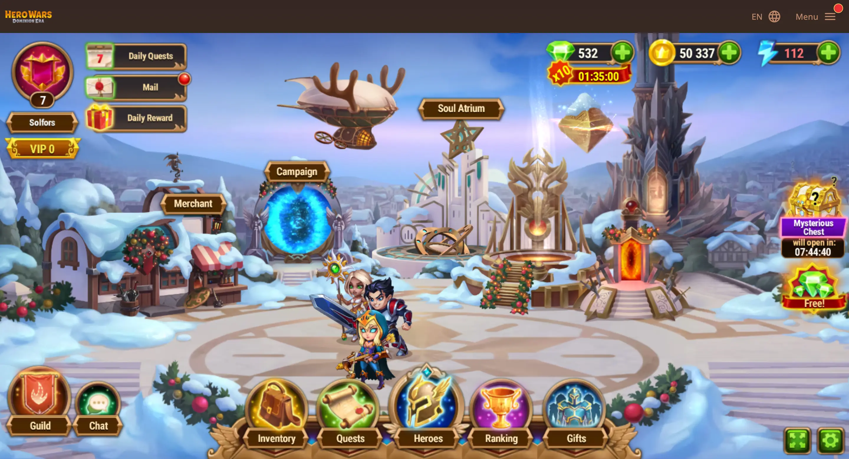 Step 4: Click Mail button in left top corner to see rewards