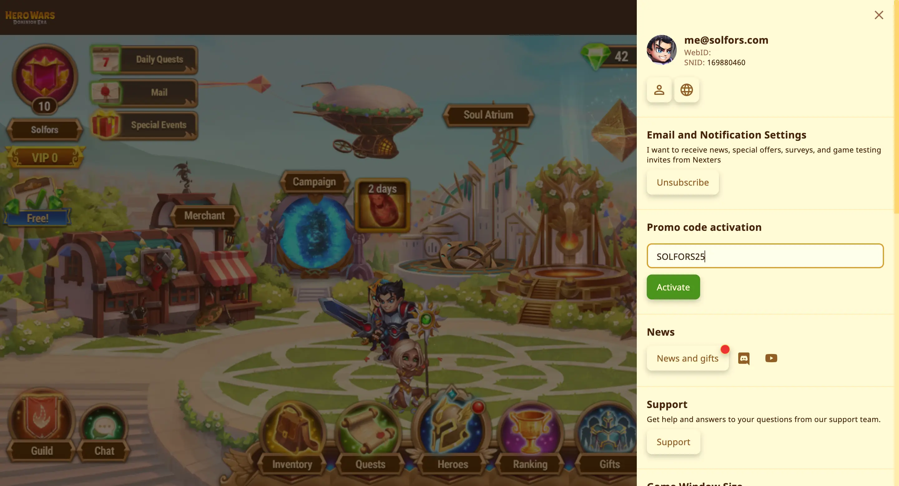 Step 2: Enter SOLFORS25 in promo code field and click Activate